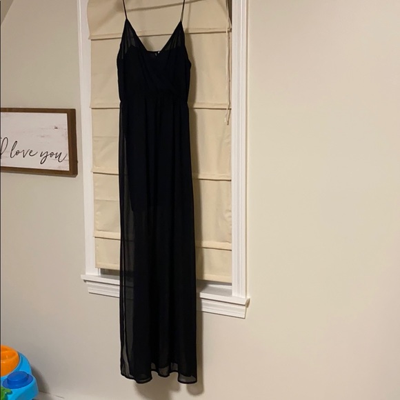 Black Floor Length Dress - Picture 1 of 3